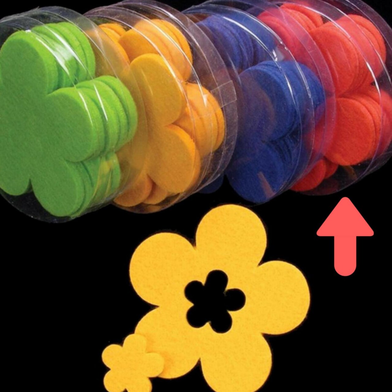 The Ribbon People Club Pack of 36 Orange Flowers Stamped Out 2"